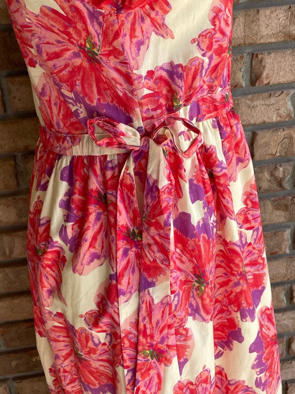 Floral Pink-and-Cream Maxi Shirt Dress - Picture 3 of 8